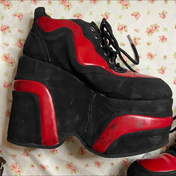 Soul Out 90s Y2K platform shoes black and red - Picture 3 of 7